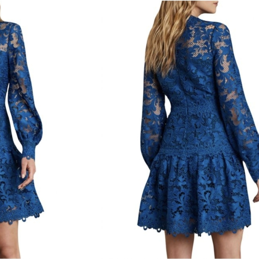 NWT Haute Hippie Tessa Lace long sleeve mini cocktail designer luxury dress - Picture 2 of 11